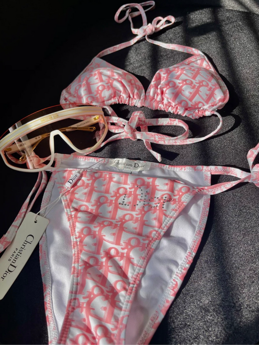 Pink 2 Piece Swim Set + Shades